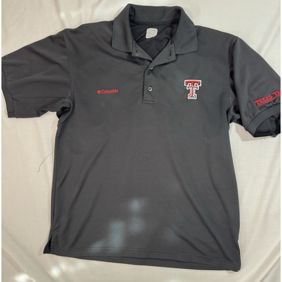 Columbia Other - Texas Tech Red Raiders Columbia Golf Polo Shirt Mens Size Large‎  Black Campus